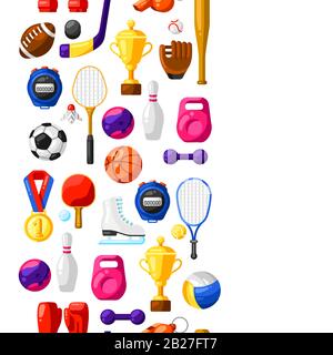 Seamless pattern with sport icons. Stock Vector