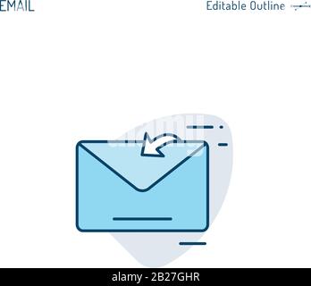 Email icon, Inbox icon, Contact us, Write to us, Business services, Receive message, Communication, email marketing, Editable stroke Stock Vector