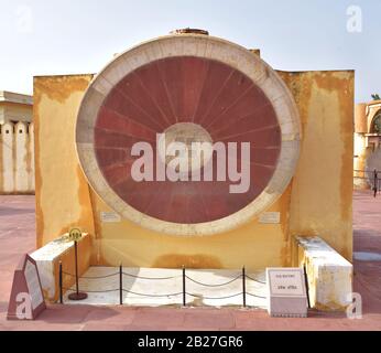 Narivalaya Yantra also knwon as Sundial in Jantar Mantar of Jaipur, Rajasthan Stock Photo