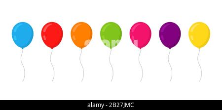 Balloons set icon. Flat style vector illustration. Stock Vector
