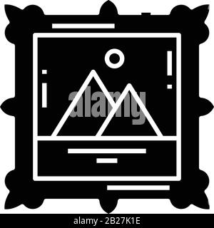 Home art black icon, concept illustration, vector flat symbol, glyph sign. Stock Vector