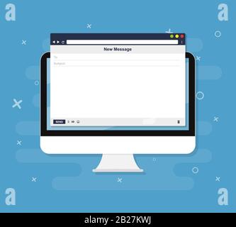 Email template or blank e-mail browser window vector icon Stock Vector