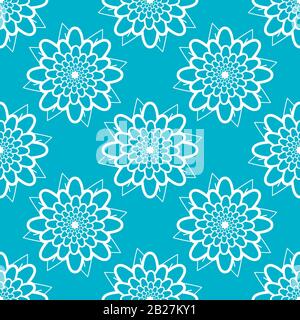 Colored seamless pattern of silhouettes of abstract flowers. Simple flat vector illustration. For the design of paper wallpaper, fabric, wrapping pape Stock Vector