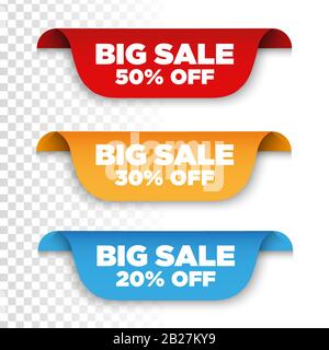 Price tag set icon vector. Big Sale off Stock Vector
