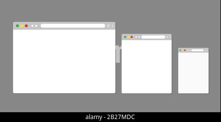 Simple browser window, flat vector illustration concept Stock Vector