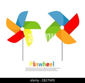 Pinwheel icon vector set illustration Stock Vector