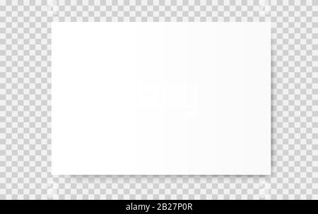 White realistic blank sheet of paper. Vector background Stock Vector