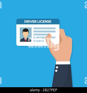 Car driver license identification with photo Stock Vector