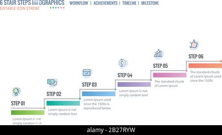 Stair steps, Achievement Ladder, Timeline Infographics template, Start ...