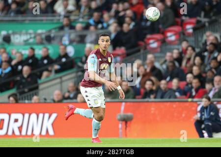 London, UK. 1st March 2020.  Anwar El Ghazi (21) of Aston Villa during the Carabao Cup Final between Aston Villa and Manchester City at Wembley Stadium, London on Sunday 1st March 2020. (Credit: Jon Bromley | MI News) Photograph may only be used for newspaper and/or magazine editorial purposes, license required for commercial use Credit: MI News & Sport /Alamy Live News Stock Photo