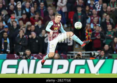 London, UK. 1st March 2020.  Matt Targett (18) of Aston Villa during the Carabao Cup Final between Aston Villa and Manchester City at Wembley Stadium, London on Sunday 1st March 2020. (Credit: Jon Bromley | MI News) Photograph may only be used for newspaper and/or magazine editorial purposes, license required for commercial use Credit: MI News & Sport /Alamy Live News Stock Photo
