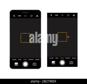 Smartphone camera viewfinder template. Camera recording. Vector illustration Stock Vector