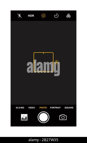 Smartphone camera viewfinder template. Camera recording. Vector illustration Stock Vector