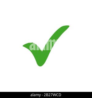 Green check mark icon. vector illustration. Stock Vector