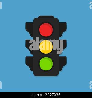 Traffic lights flat. Vector Illustration Stock Vector