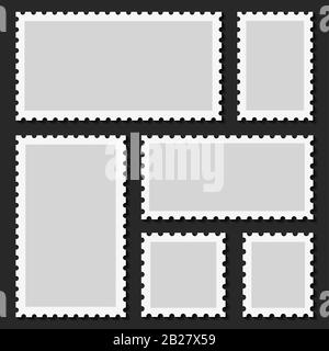Retro old post stamp set Stock Vector