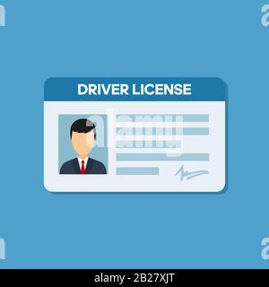 Car driver license identification with photo Stock Vector