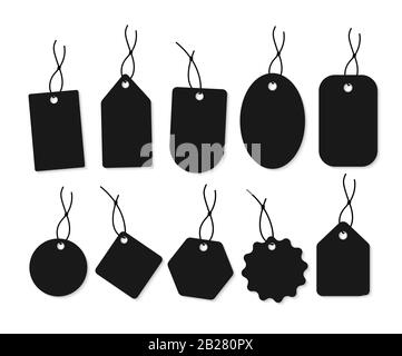Blank labels template brown set craft flower tag Vector Image