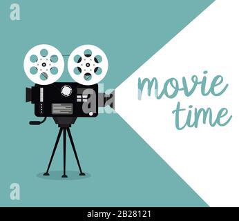 Movie time concept. Cinema banner design Stock Vector