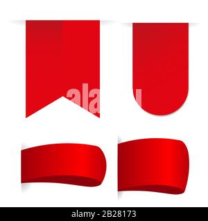 A set of red banners. Vector illustration. Stock Vector
