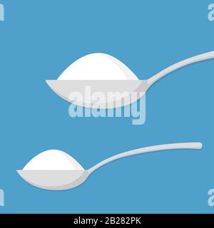 Spoon with sugar, salt, flour or other ingredient icon Stock Vector