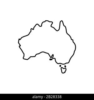 Australia map vector flat icon Stock Vector
