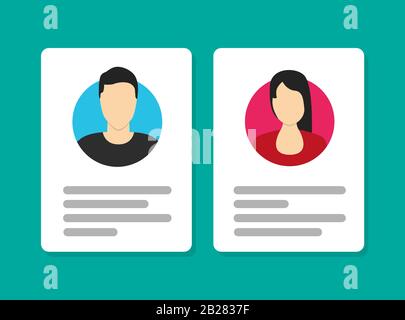 Vector Identification Card Icon. Personal info data icon flat Stock Vector