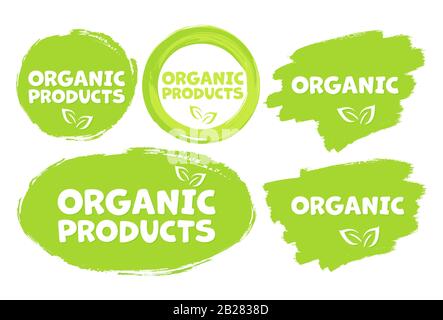 Organic product stamp icon on white background. Vector. Stock Vector