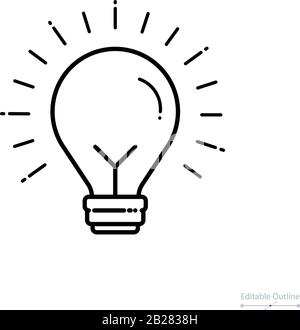 Idea bulb, business solution, success, creativity, inspiration, resources, bright, bulb icon Stock Vector