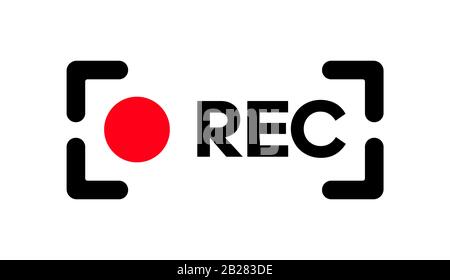 Rec button flat icon. Vector illustration Stock Vector