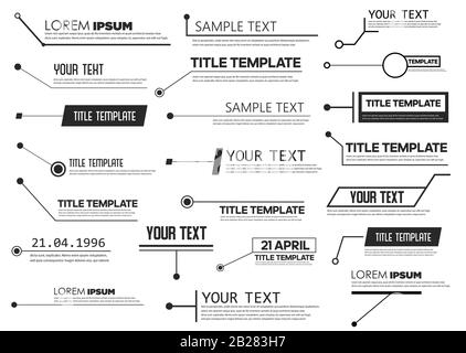 Digital callouts titles. Vector templates, banners Stock Vector