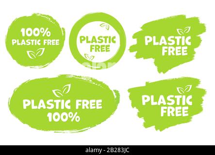 Plastic Free stamp icon on white background. Vector Stock Vector
