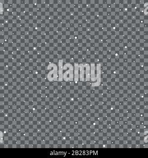 Falling snowflakes or snowflakes on transparent background. Vector illustration Stock Vector