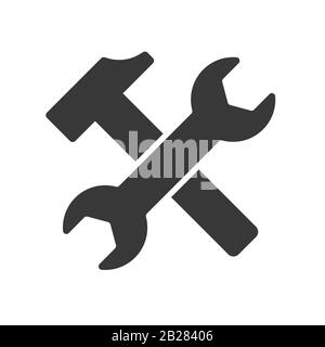 Repair and service sign icon. Flat vector illustration Stock Vector