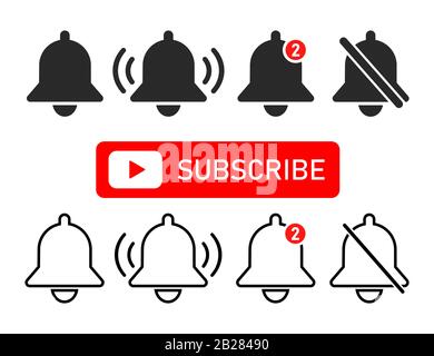 Notification flat bells icon. Vector Stock Vector