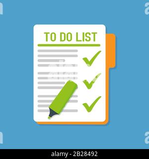 To do list, flat icon. Vector illustration Stock Vector