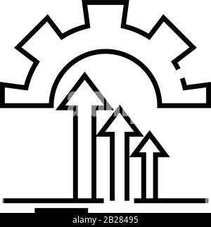Setup challenges line icon, concept sign, outline vector illustration, linear symbol. Stock Vector