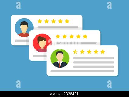 User reviews icon. flat style vector illustration Stock Vector