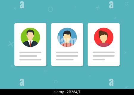Identity document with person photo and info. Vector icon in flat Stock Vector