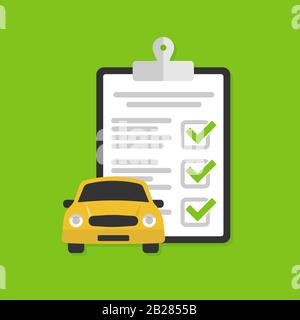 Checklist car servise list icon. Vector illustration. Stock Vector