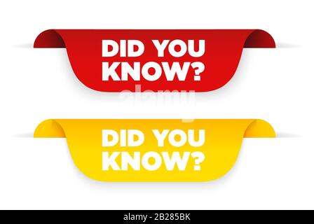 Red ribbon with text did you know. Vector illustration Stock Vector