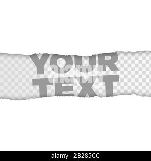 Ripped squared paper strips for text or message. Torn note paper Stock Vector
