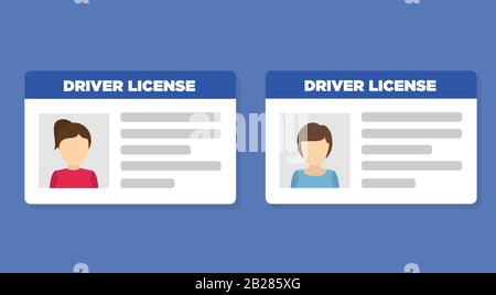 Car driver license woman icon. Vector illustration Stock Vector