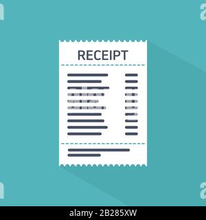 Vector sales receipt flat icon. Vector illustration Stock Vector