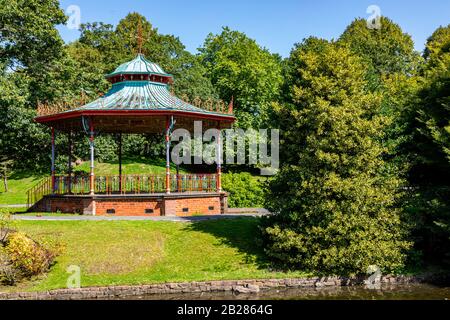 multicoloured bandstand at Sefton Park in Liverpool August 2019 Stock Photo