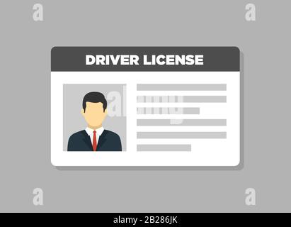 Car driver license identification with photo man icon Stock Vector