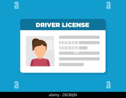 Car driver license woman icon. Vector illustration Stock Vector