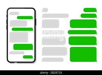 Message phone template chatting sms template bubbles Stock Vector