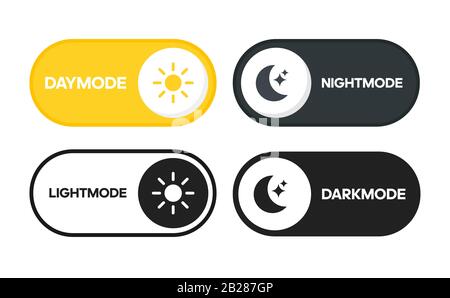 Day and night switch interface design. Vector for mobile and web. Stock Vector