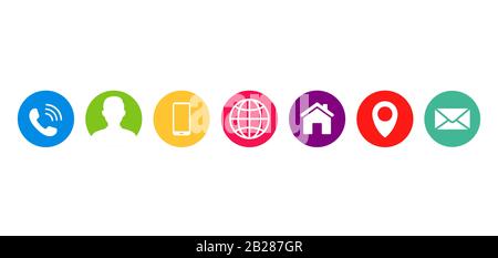 Contact us icons. Web icon set Stock Vector